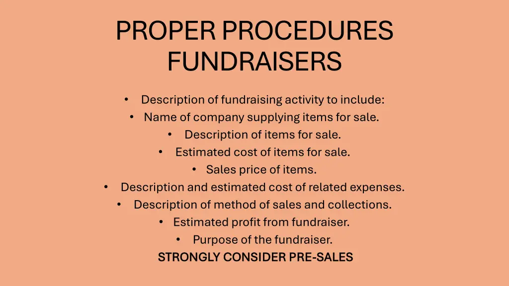 proper procedures fundraisers 1