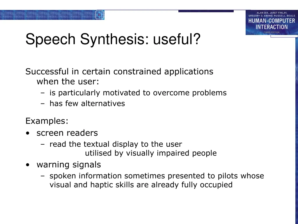 speech synthesis useful
