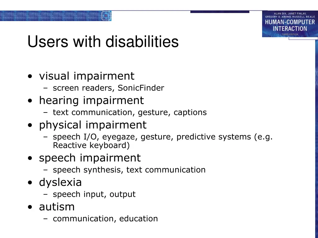 users with disabilities