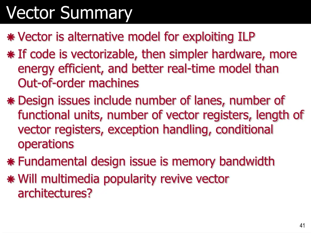 vector summary