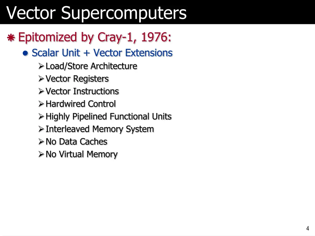 vector supercomputers