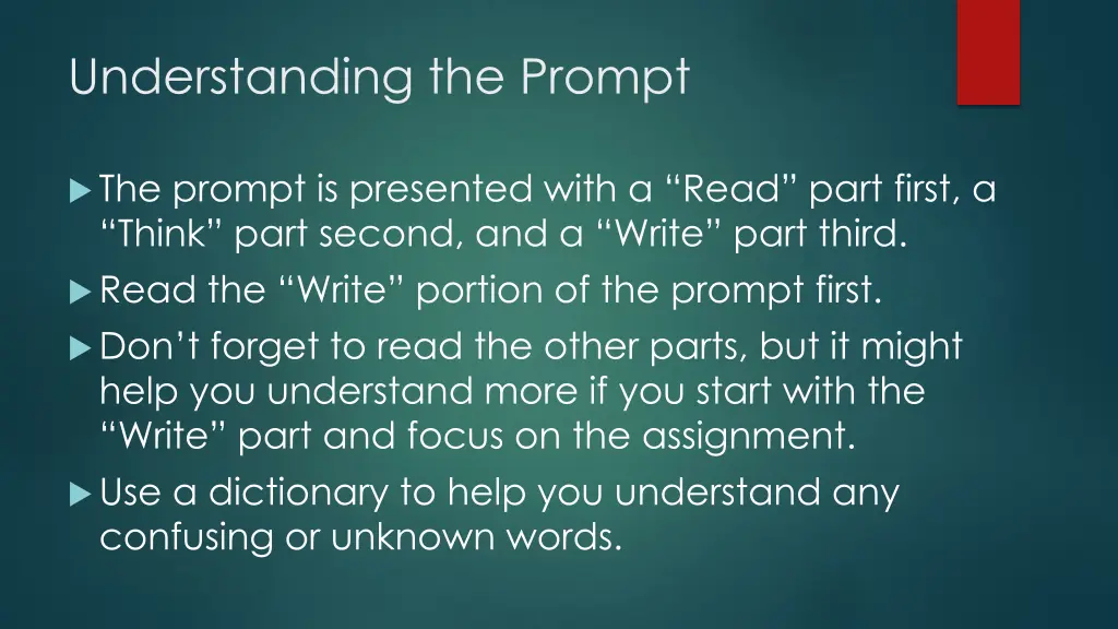 understanding the prompt