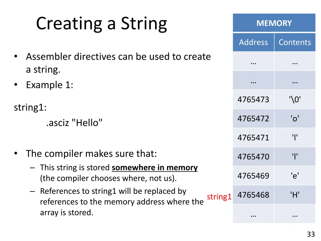 creating a string 1