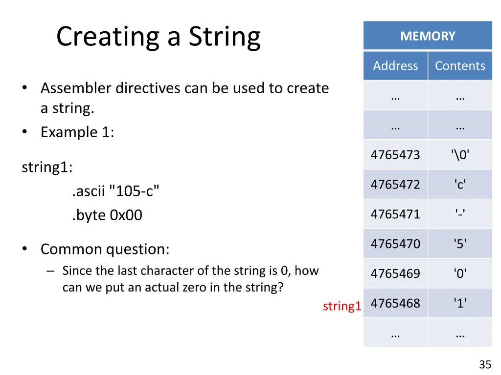 creating a string 3