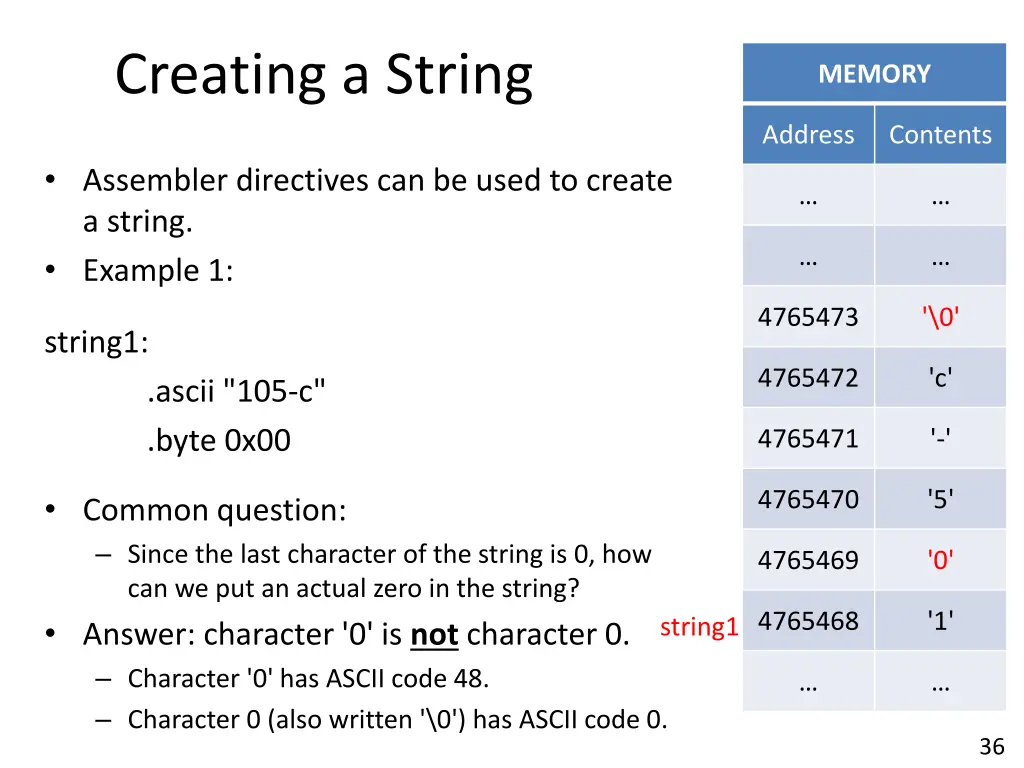 creating a string 4