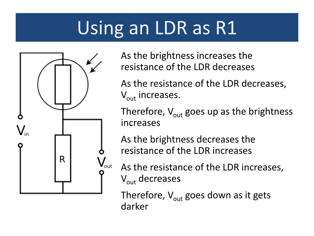using an ldr as r1