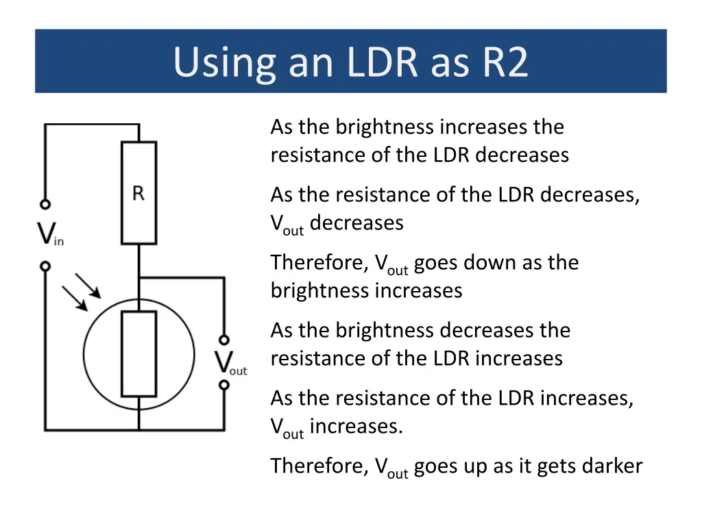 using an ldr as r2