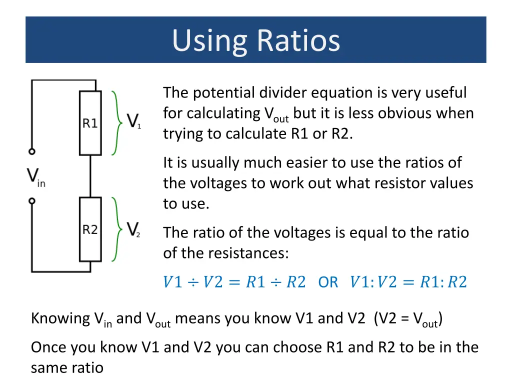 using ratios