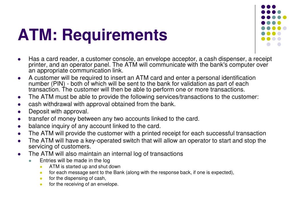 atm requirements