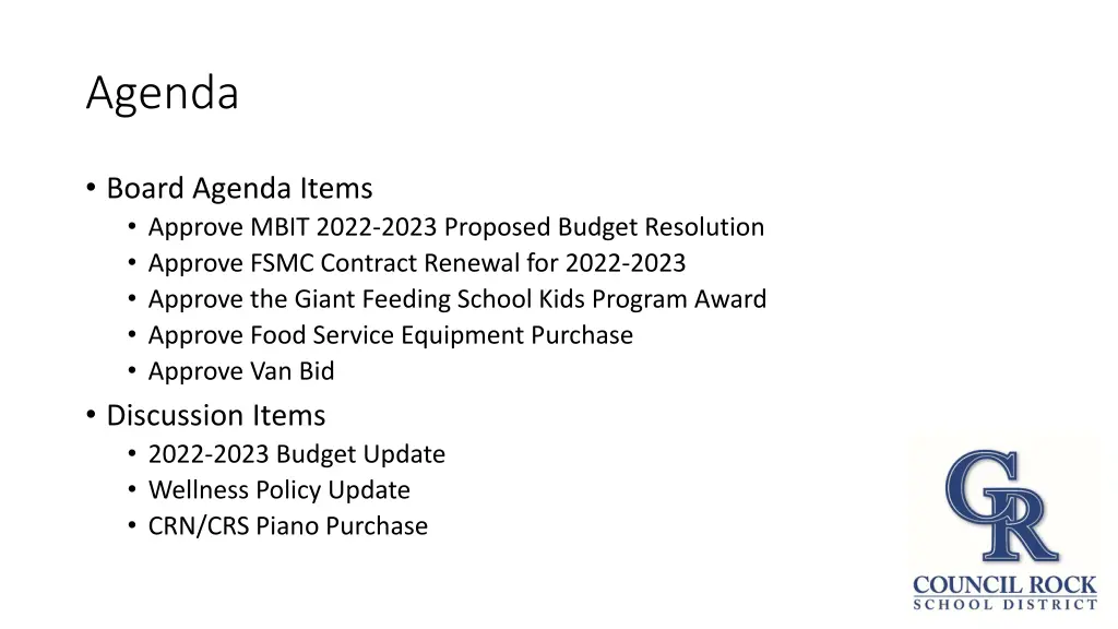 agenda