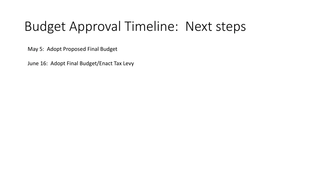 budget approval timeline next steps