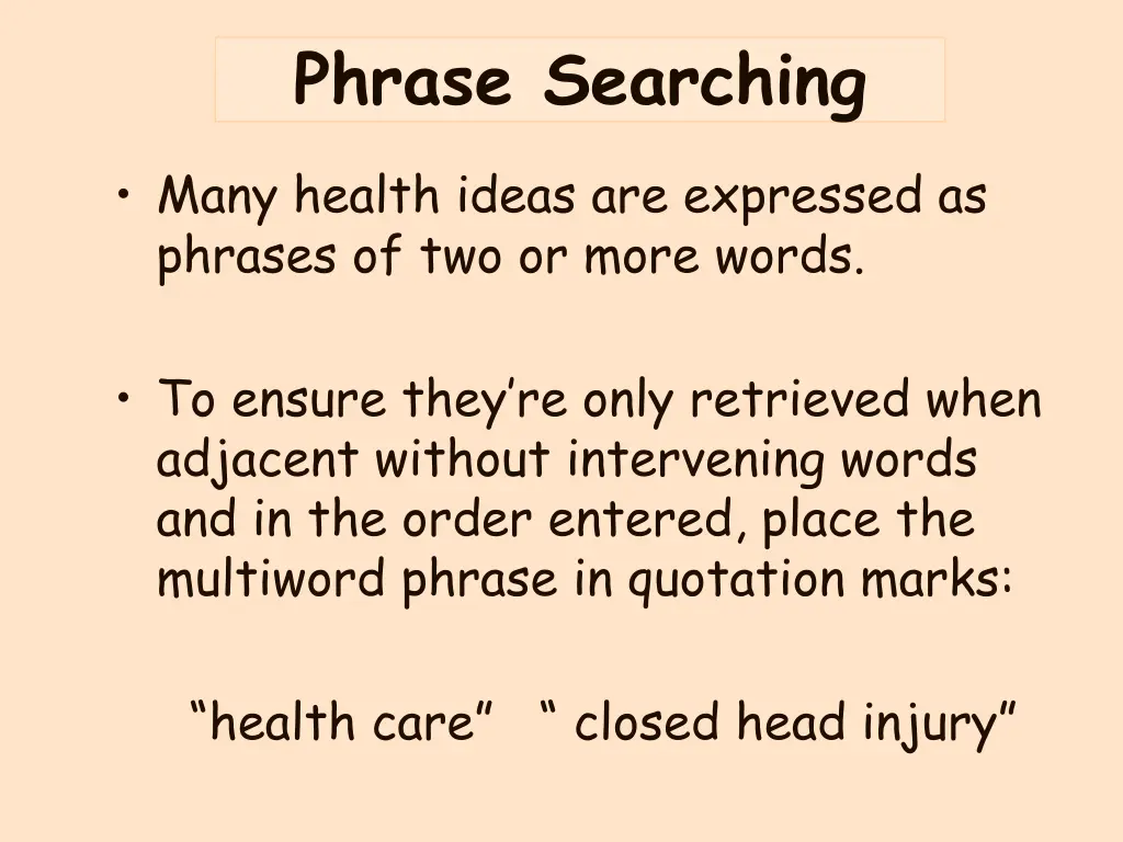 phrase searching