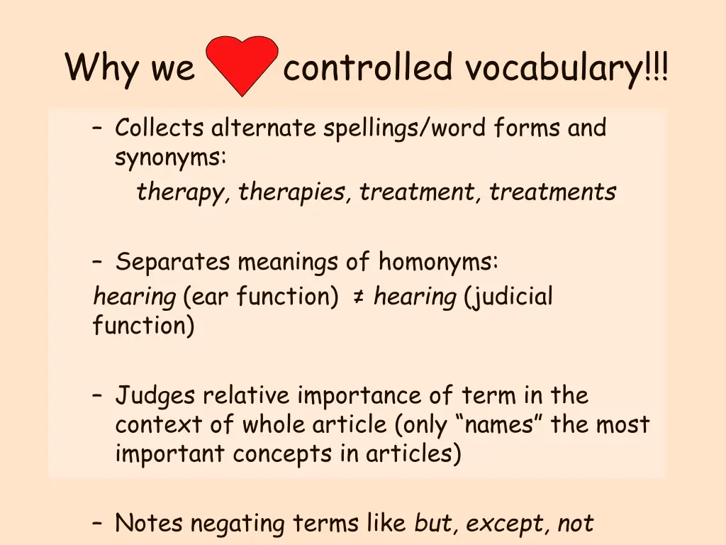 why we controlled vocabulary