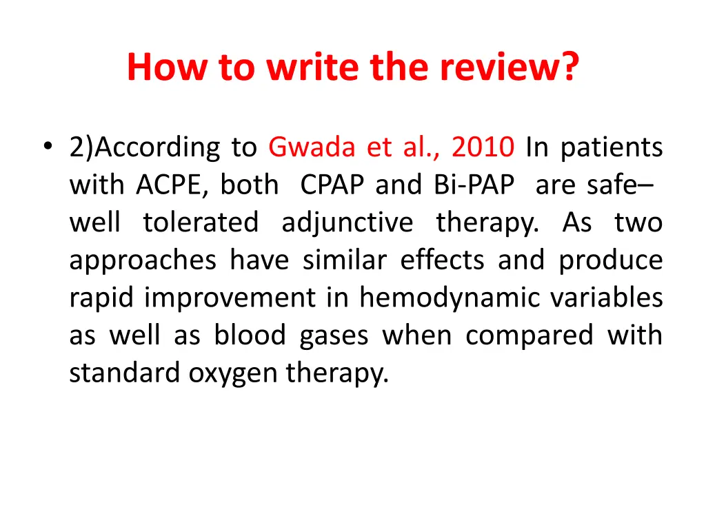how to write the review 1