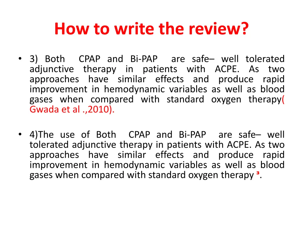 how to write the review 2