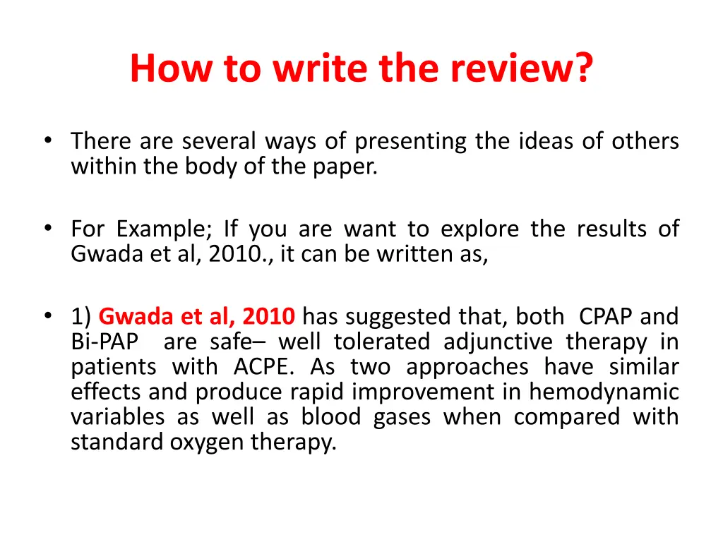how to write the review