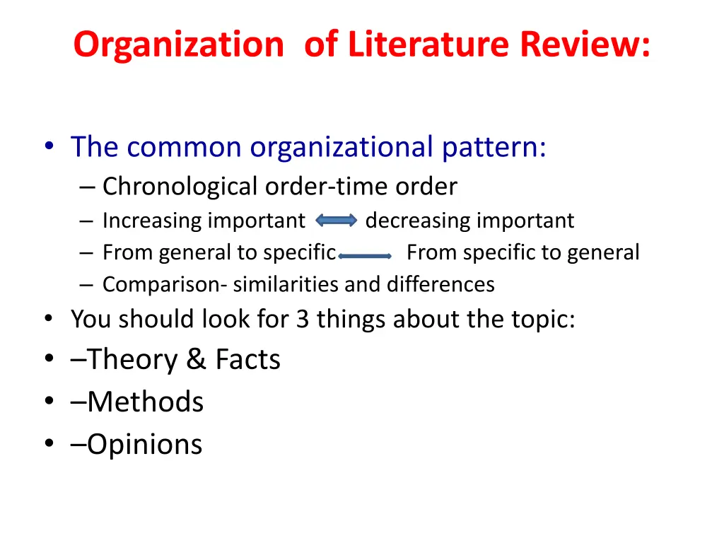 organization of literature review