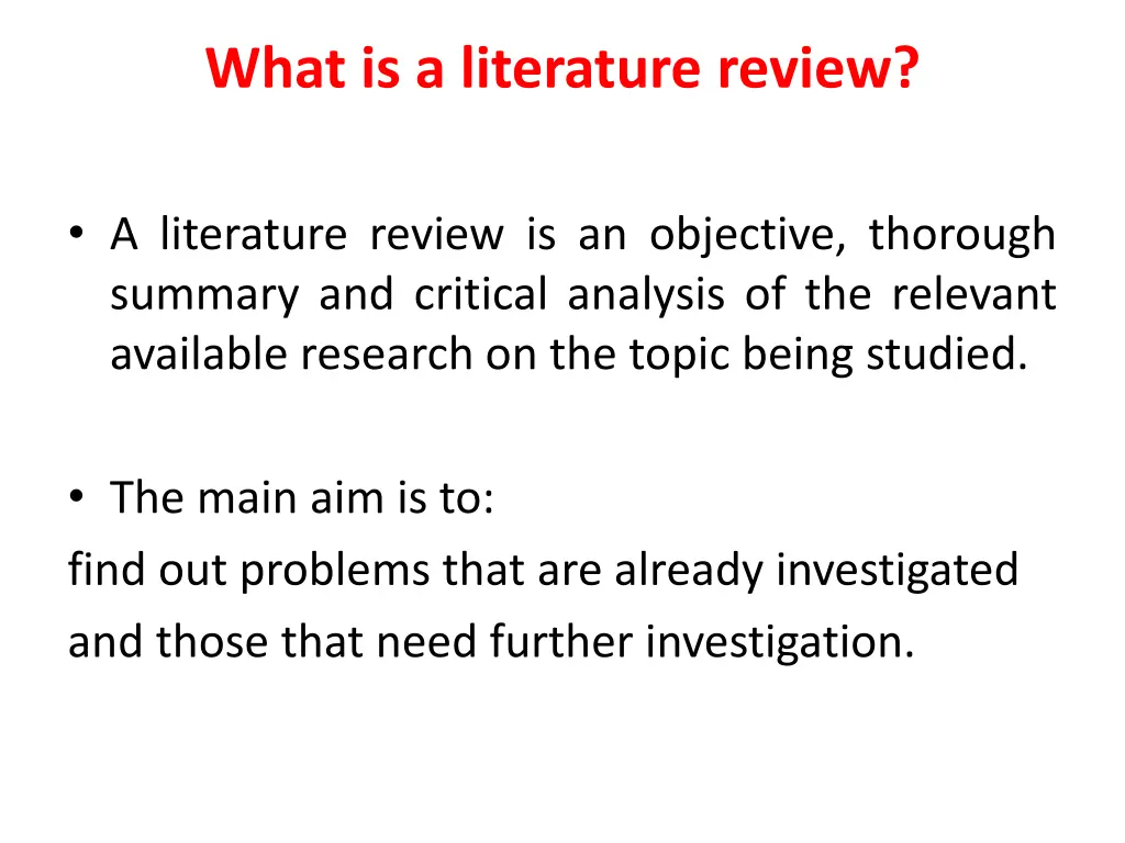 what is a literature review