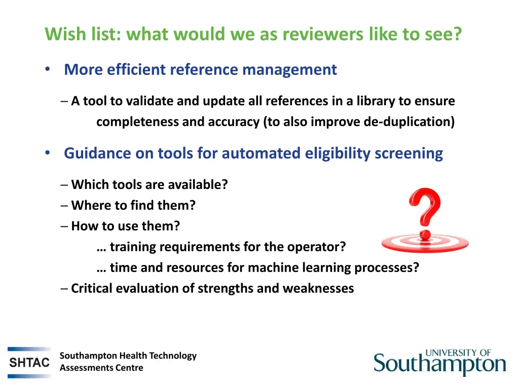 wish list what would we as reviewers like to see 1