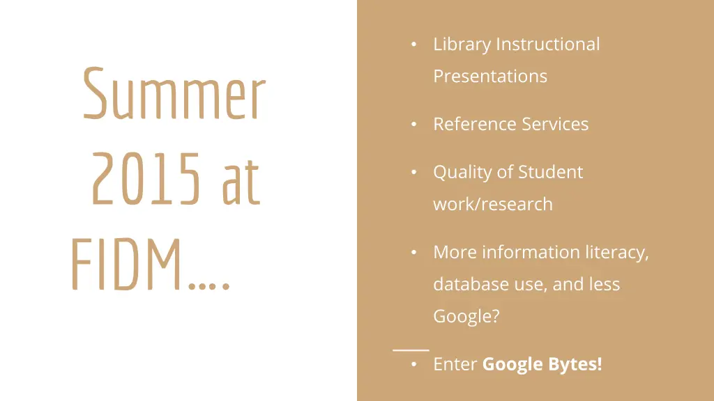 library instructional presentations