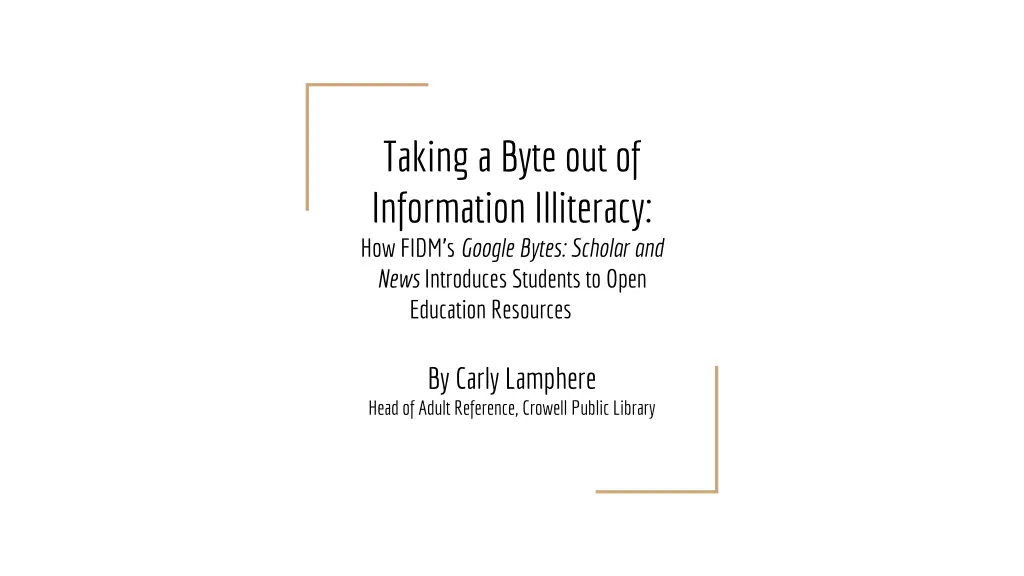 taking a byte out of information illiteracy