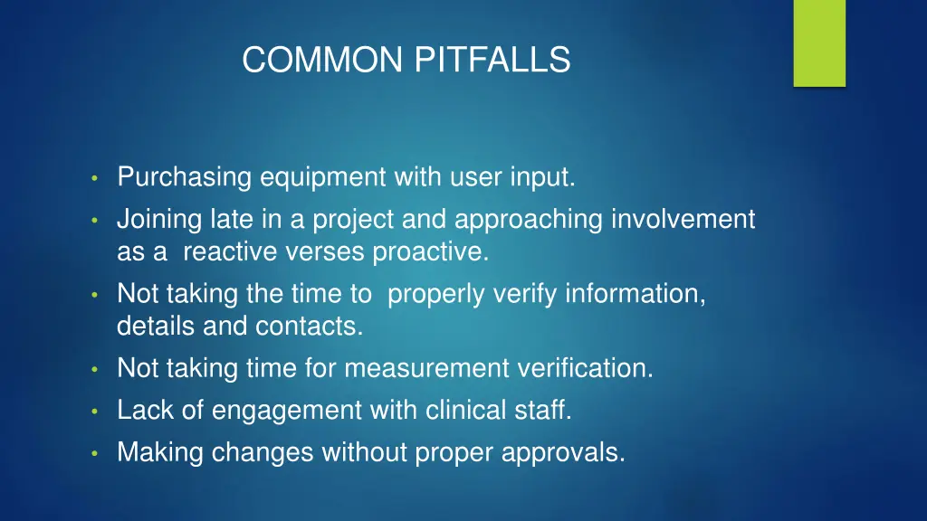 common pitfalls