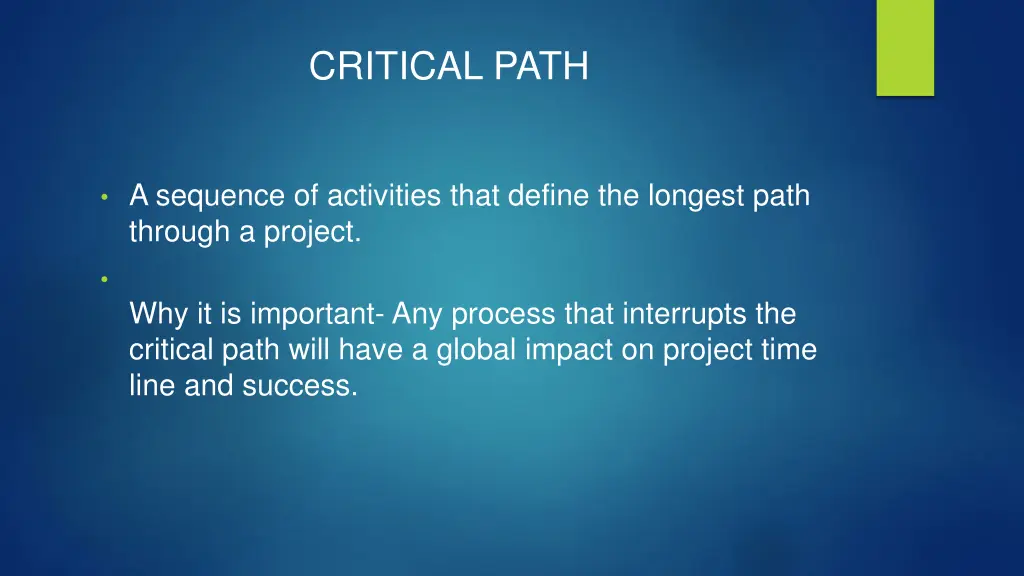 critical path