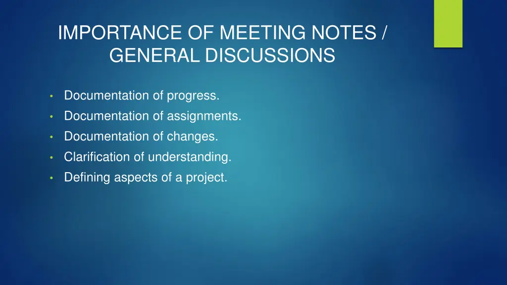 importance of meeting notes general discussions