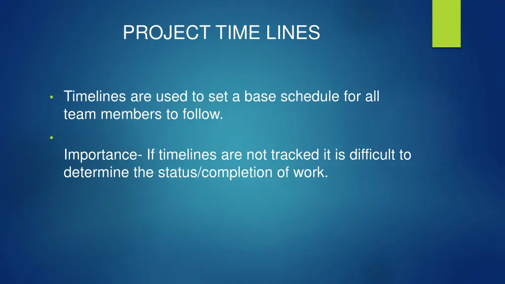 project time lines