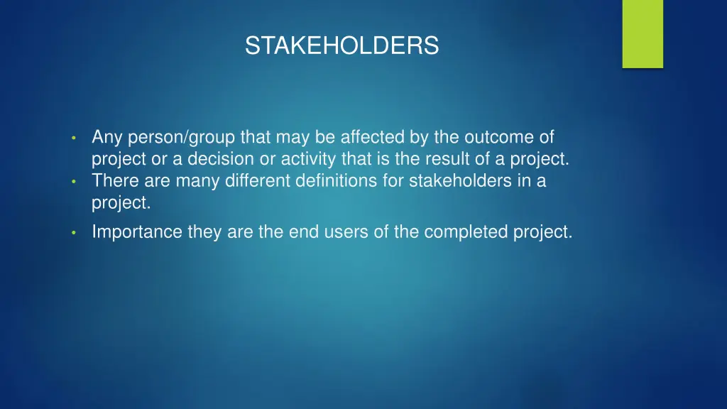 stakeholders