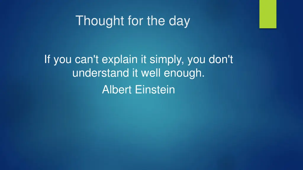 thought for the day