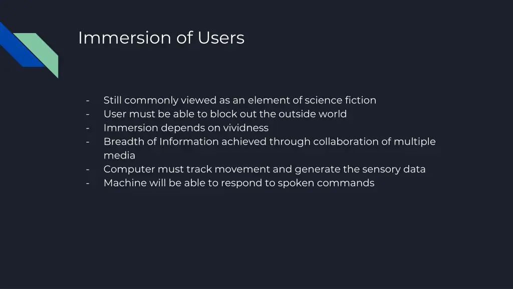 immersion of users