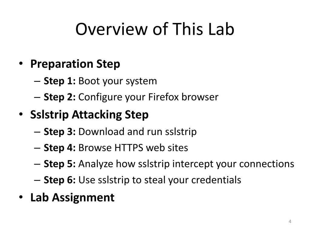 overview of this lab