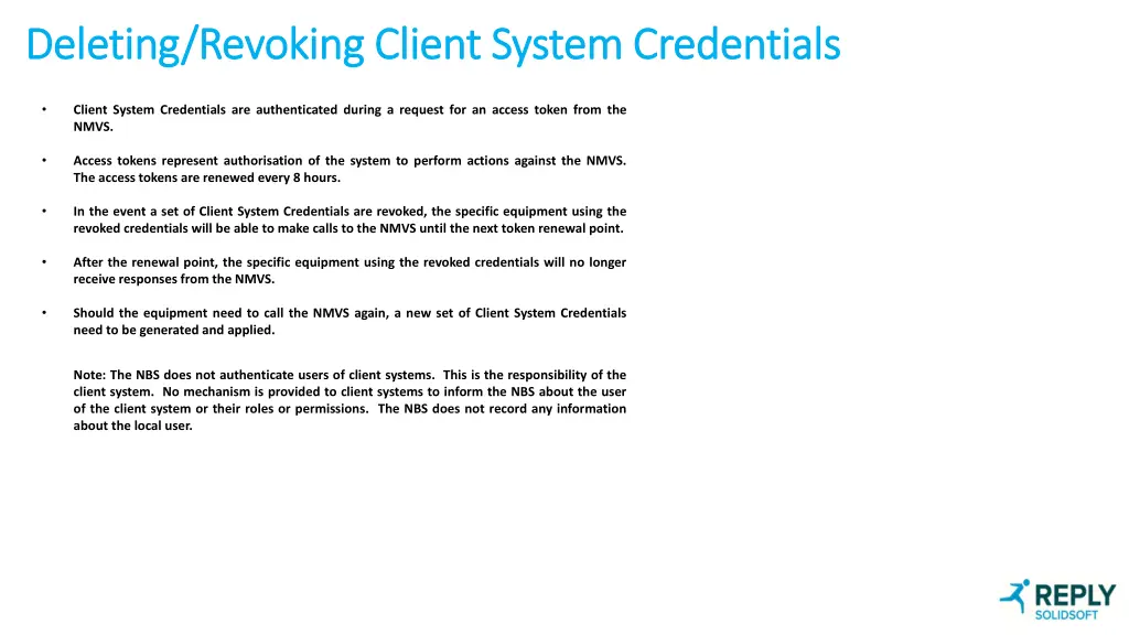 deleting revoking client system credentials
