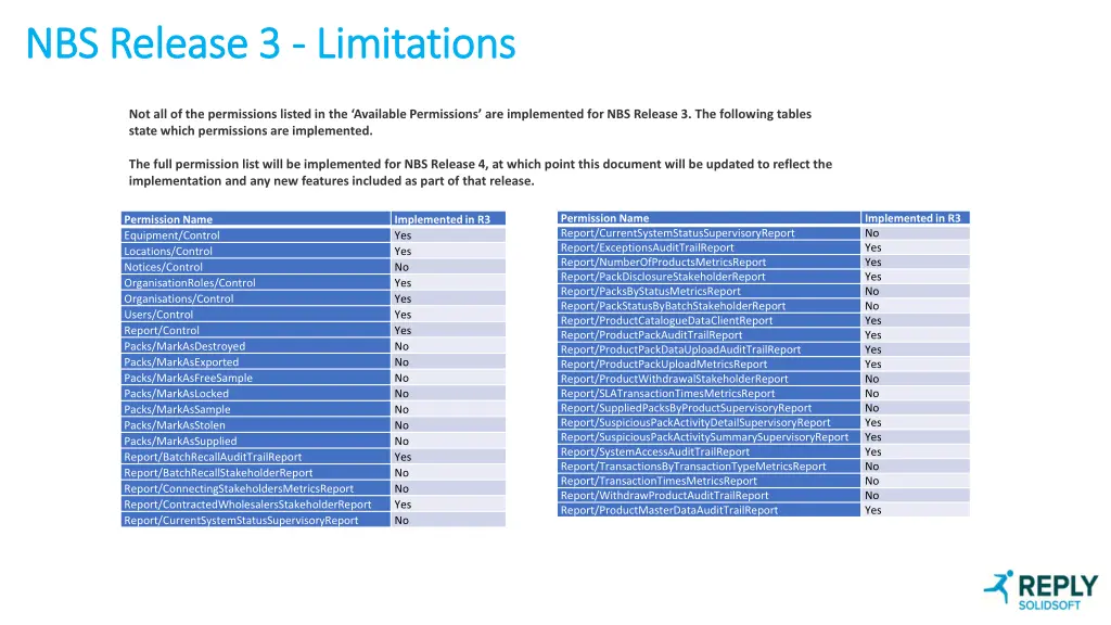 nbs release 3 nbs release 3 limitations