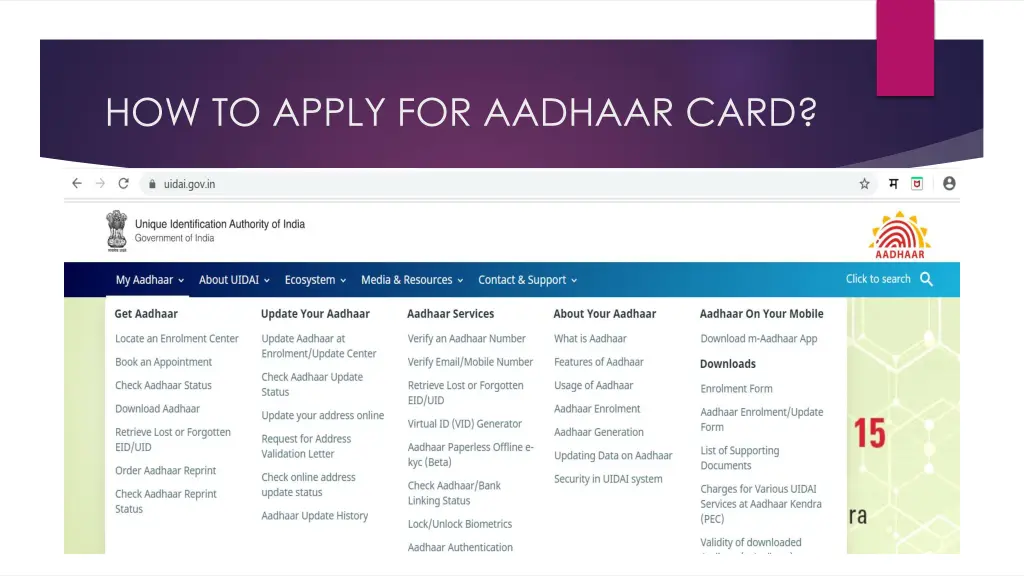 how to apply for aadhaar card 1