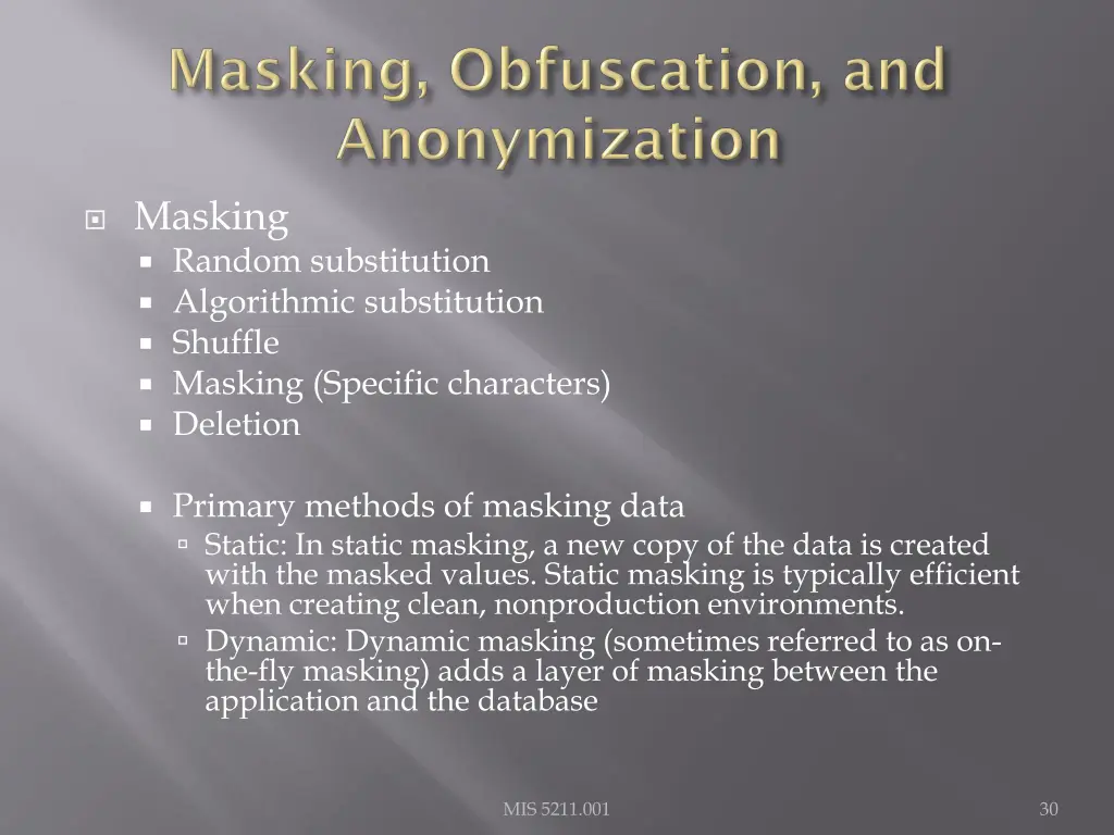 masking random substitution algorithmic