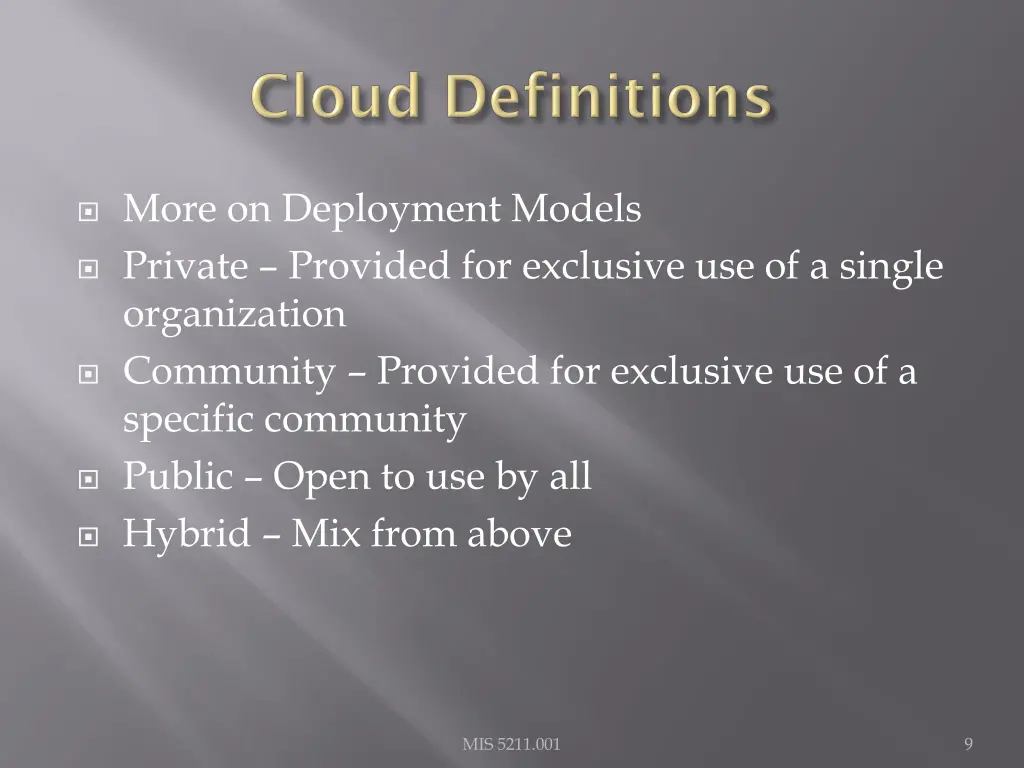 more on deployment models private provided