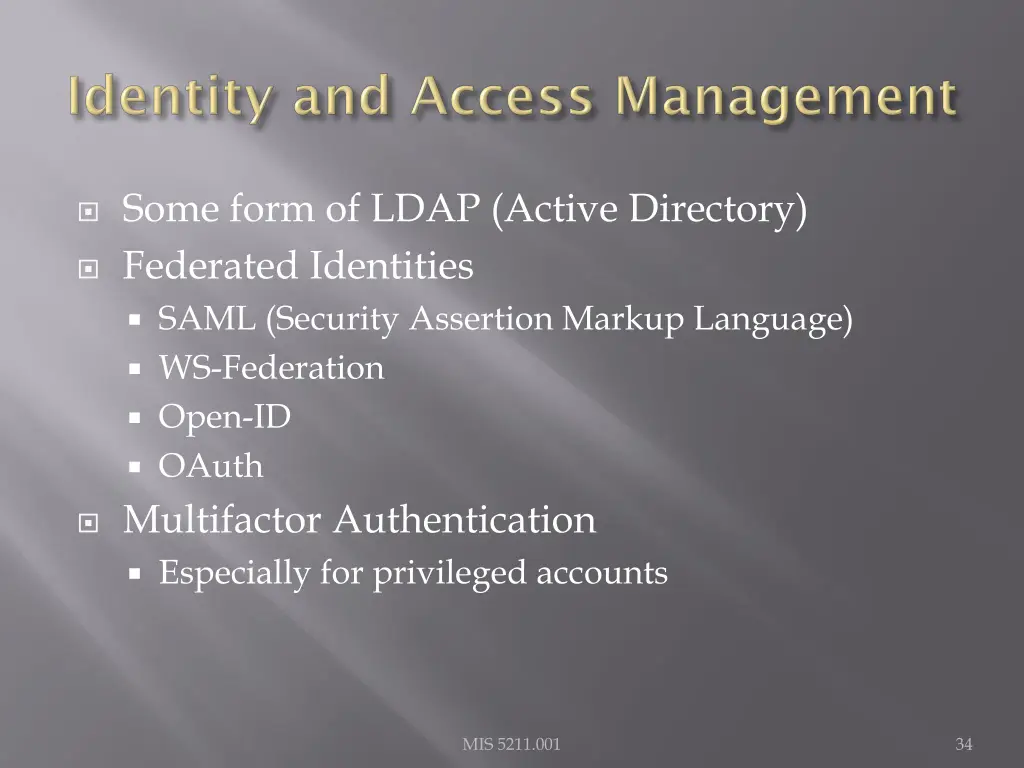 some form of ldap active directory federated