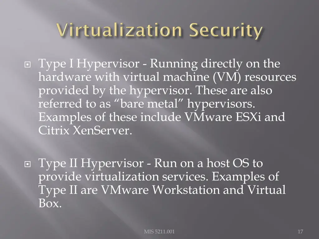 type i hypervisor running directly