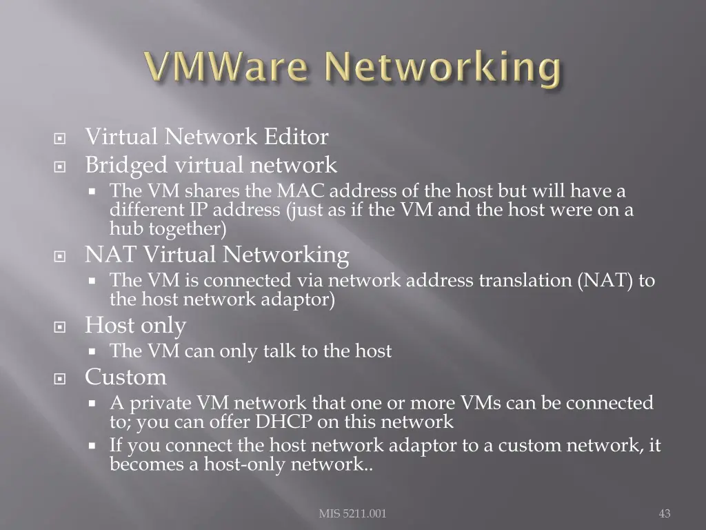 virtual network editor bridged virtual network