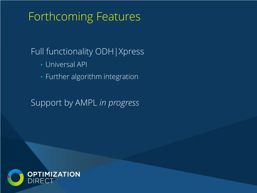 forthcoming features