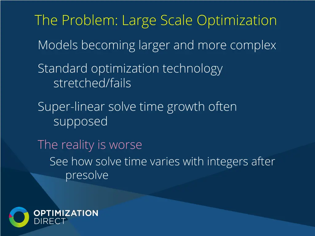 the problem large scale optimization