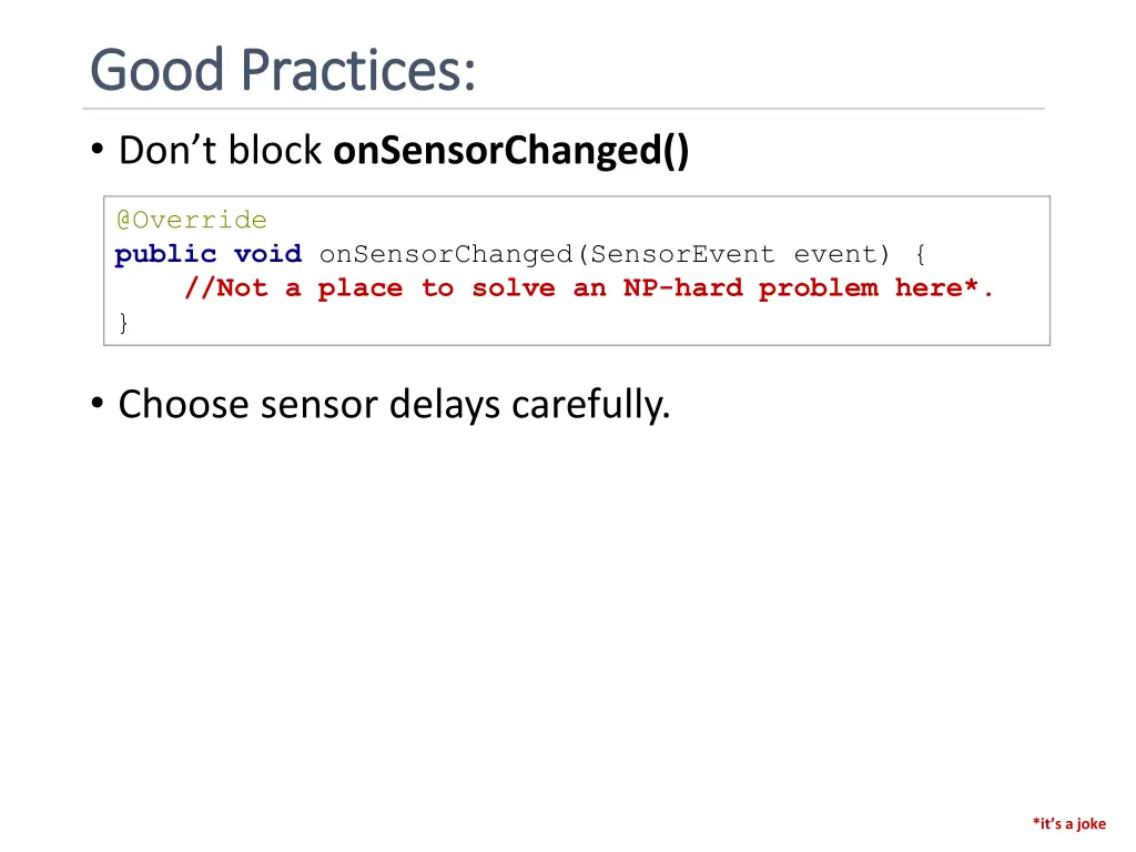 good practices good practices don t block