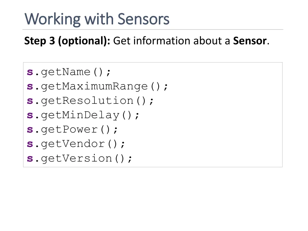 working with sensors working with sensors 1