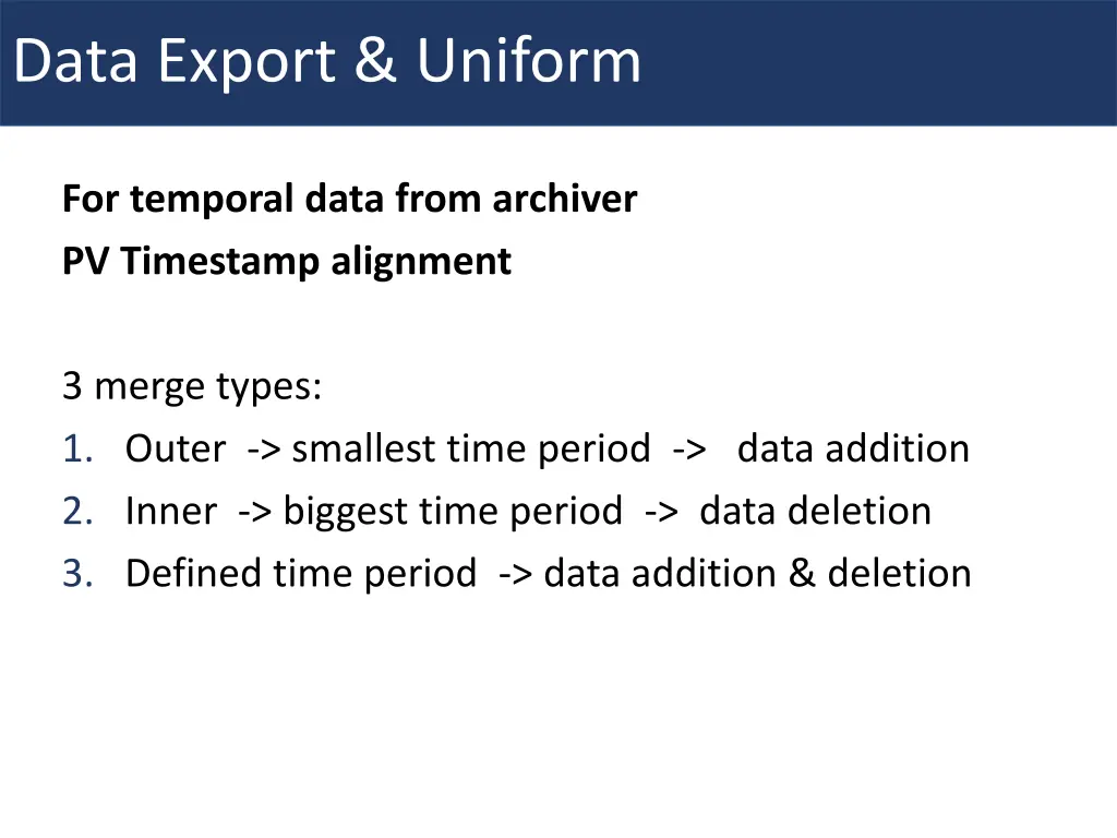 data export uniform 2