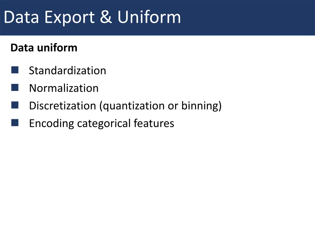 data export uniform 3