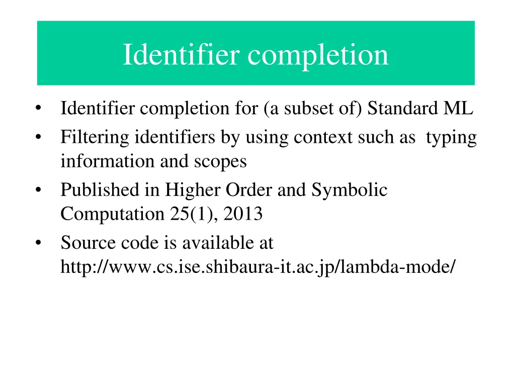 identifier completion