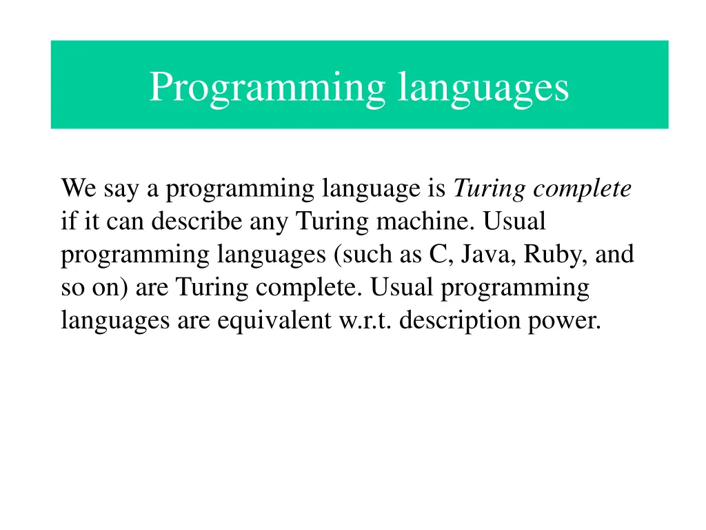 programming languages