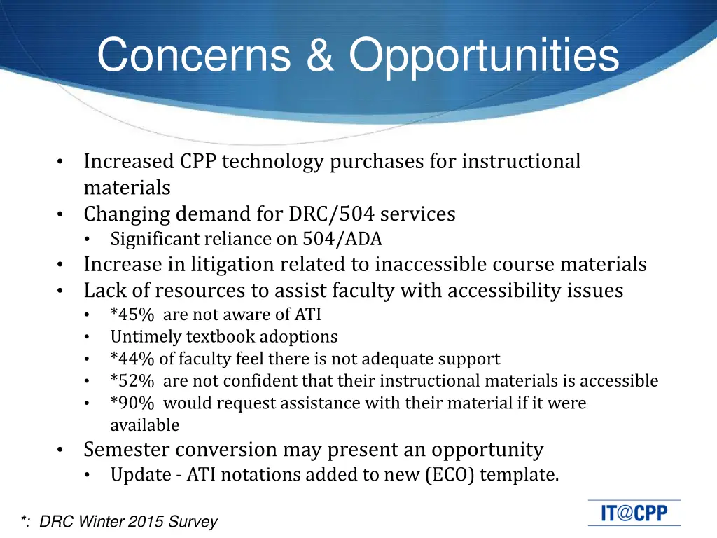 concerns opportunities